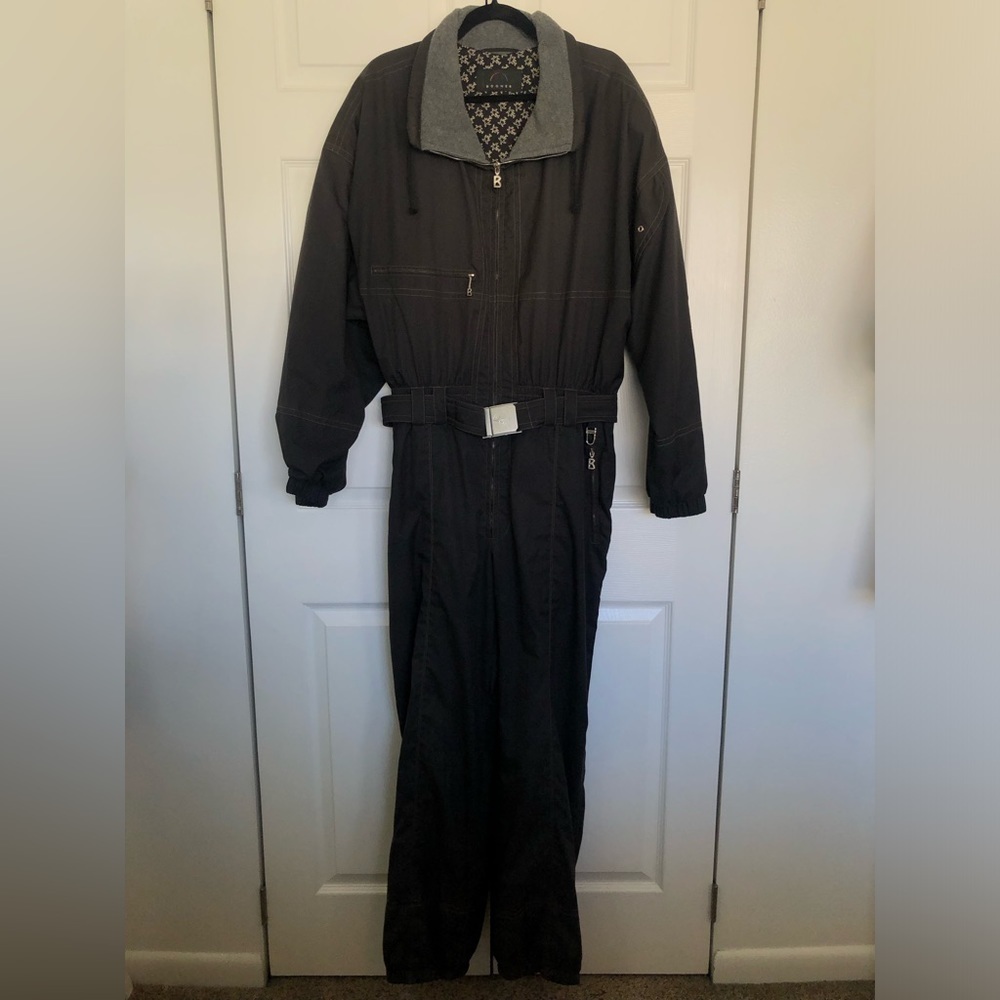 Men’s Vintage Bogner Black and Brown Embroidered Ski Suit Size 42 / XL